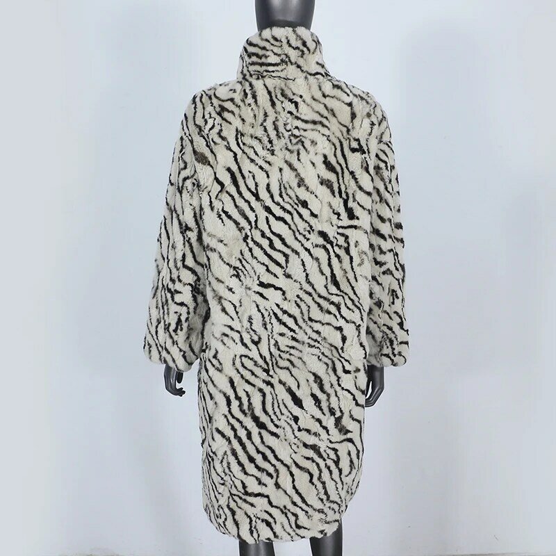 FURYOURSELF 2023 Fashion Long Natural Real Rex Rabbit Fur Coat Winter Jacket Women Outerwear Streetwear Thick Warm Korea Loose