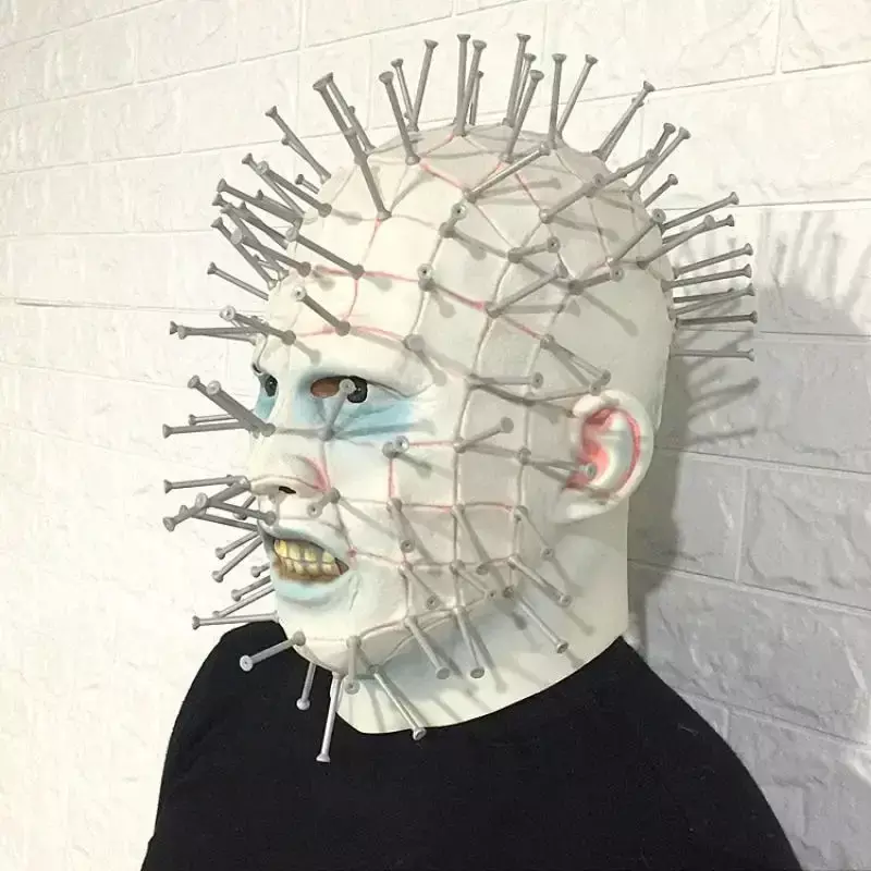 Hellraiser Pinhead Horror Mask Party Carnival Mascaras Head Nail Man Movie Cosplay Mask Halloween Latex maschere spaventose puntelli Spoof