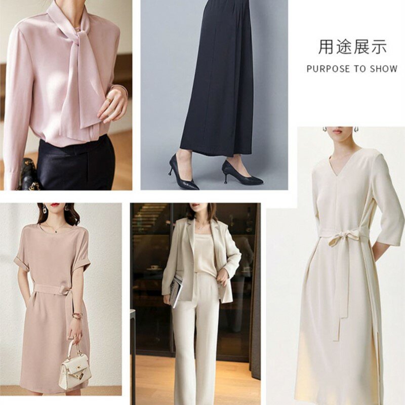 Baju celana sutra tipis 30 M, pakaian gaun kain Mulberry warna murni dan celana baju Cheongsam