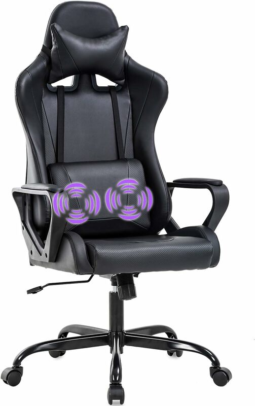 Sedia da gioco scrivania da ufficio girevole con schienale alto in pelle PU sedia per Computer da corsa con massaggio regolabile per PC direzionale