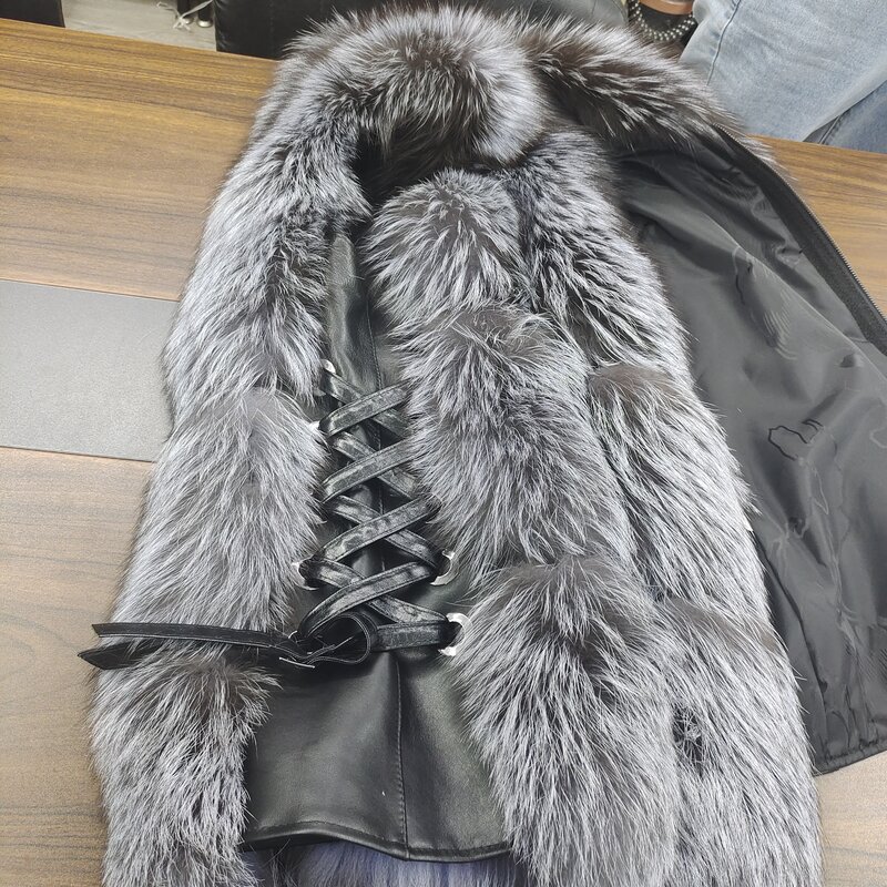 Real fox fur vest real fur vests for women new female leather fox fur new style winter