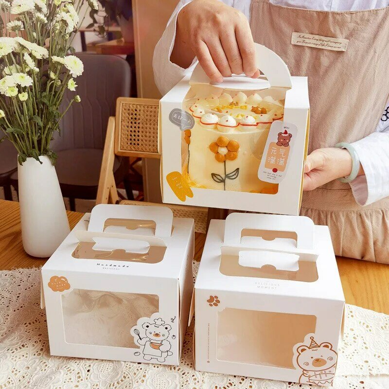 Customized productCustomized White Cardboard New Design  Food Box  Packaging Box Cake Boxes with Handle