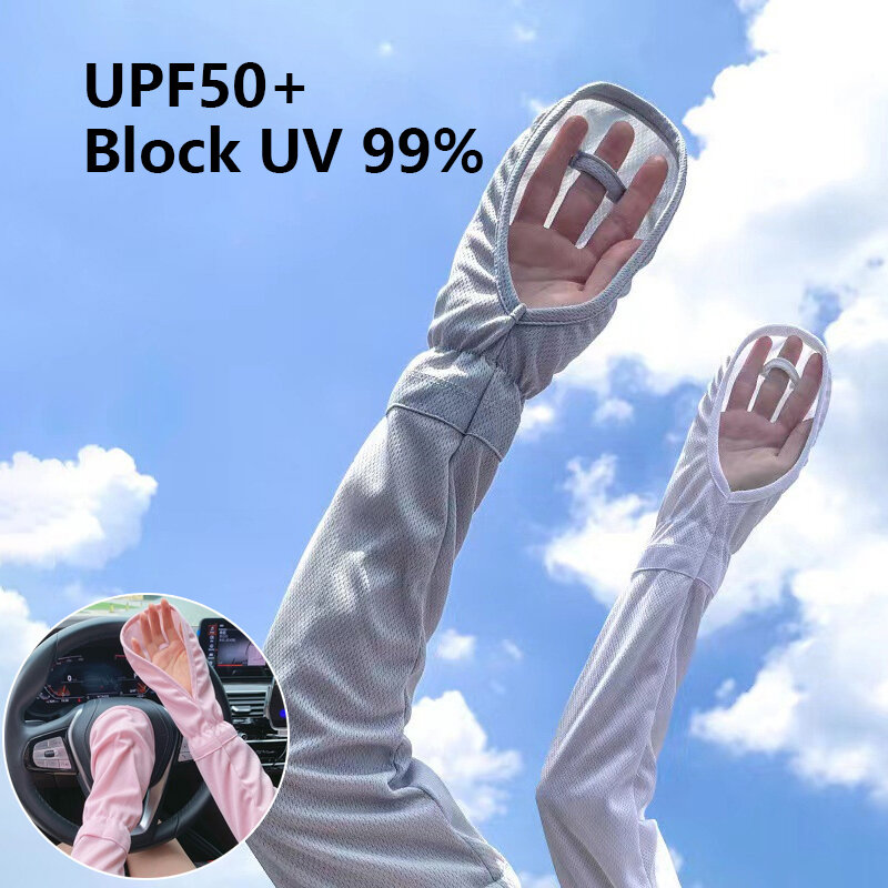 Ice Anti-sunburn Sleeve Summer Uv Solar Arm Sleeves Women's Driving Sun Protection Long Sleeve Anti-UV Cycling Sleeves