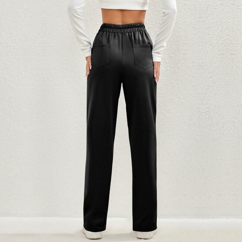 High-waisted Casual Pants Stylish Women's High Waist Cargo Pants with Button Detailing Pockets Wide Leg Design for Casual