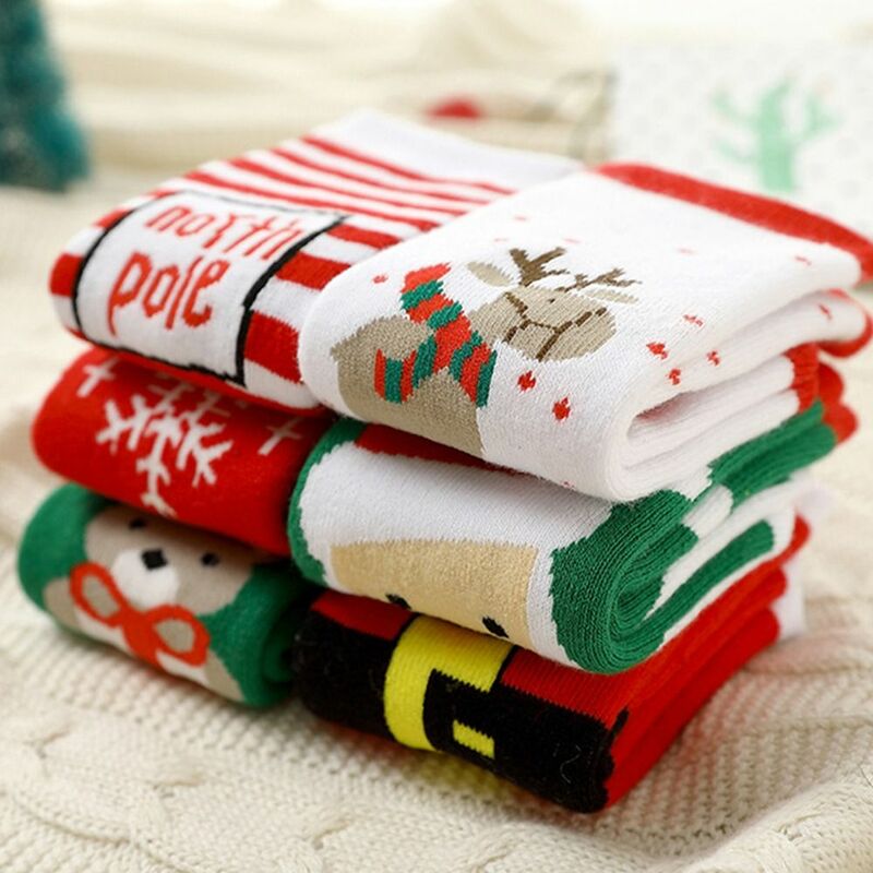 6 Paar Weihnachts socken für Kinder Kinder Winter Herbst verdickte warme Socken Weihnachten Neujahr Baumwoll socken für Kinder 1-12 Jahre