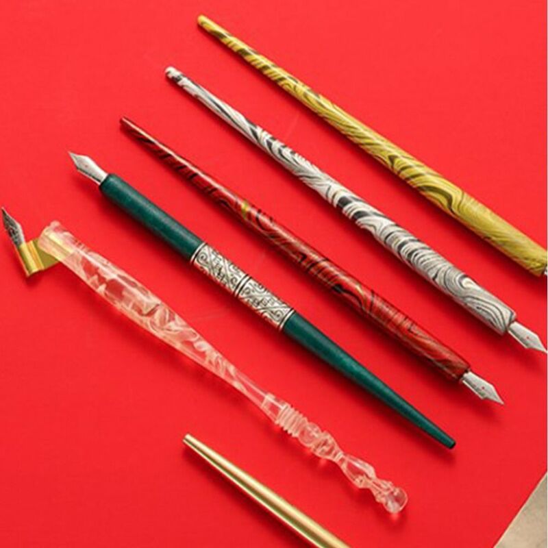Firma Manga calligrafia Dip Pen + 6 pennini Lettering Sketching calligrafia Dip Pen Kit disegno penne stilografiche penna a immersione comica