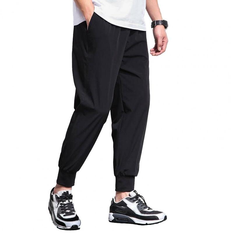 Comfortable Men Casual Trousers Men Polyester Sweatpants Versatile Men's Sports Pants Stylish Breathable Comfortable for Active
