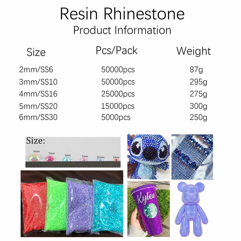 Bulk Groothandel Jelly Ab Plaksteen Resin Rhinestones Candy Cab Kleur 3D Nail Art Diy Deco Bling Kit Levert Versiering