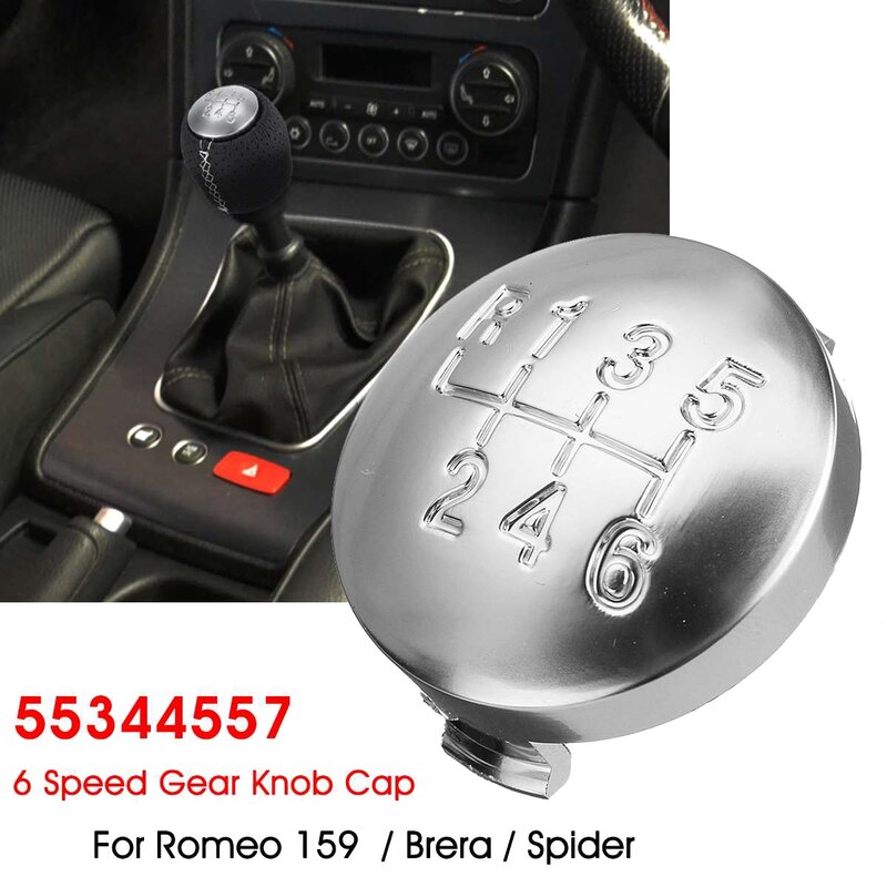 Matte Engrenagem Shift Knob Cap Capa, 6 Speed Shifter Alavanca Case, Capa para Alfa Romeo 159 Brera Aranha 2005-2011 55344557