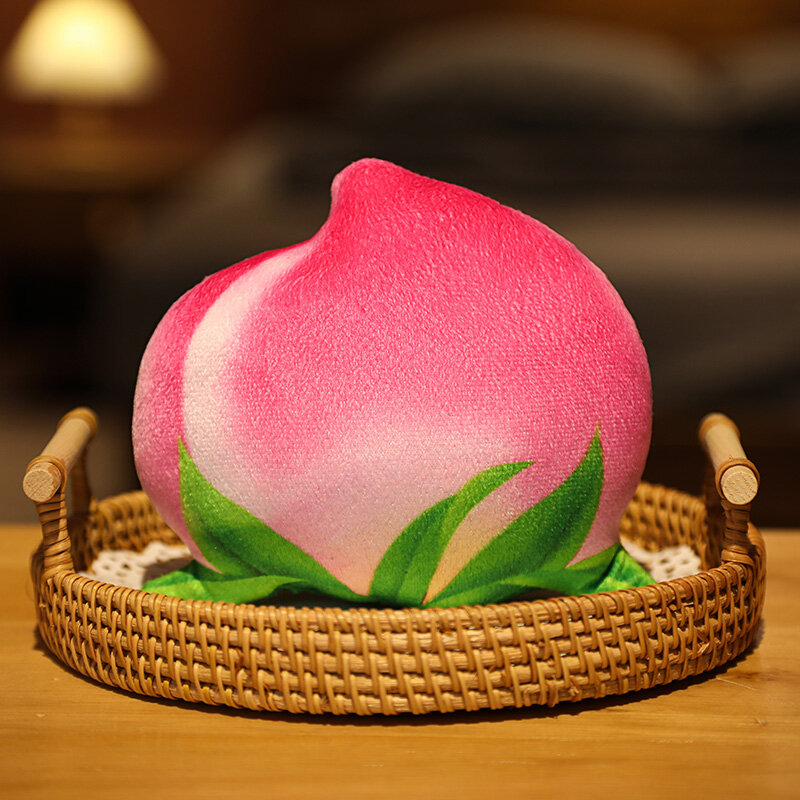 Muñeco de peluche de frutas para niña y niño, juguete de felpa suave de 18cm, simulación creativa de melocotón rosa, regalo encantador para decoración del hogar, 1 ud.