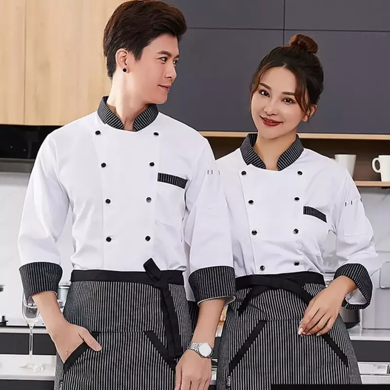 Mouw Koken Masculina Shirts Camisa Food Keuken Jas Kort Chef-Kok Restaurant Unisex Uniform Snel
