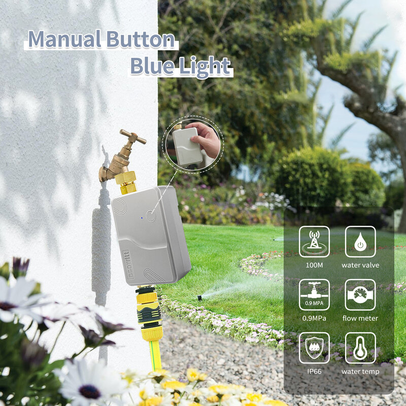 エコイットwfc01スマート散水タイマー、ワイトフロースプリンクラータイマー、スマートウォーターバルブ、自己散水タイマー、屋外/芝生/庭用
