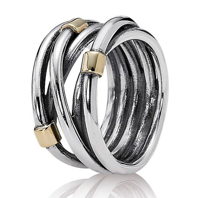 Nowe 925 srebro podwyższone serce wieczne splecione liny asymetryczne gwiazdy liście pierścionek dla kobiet prezent moda biżuteria