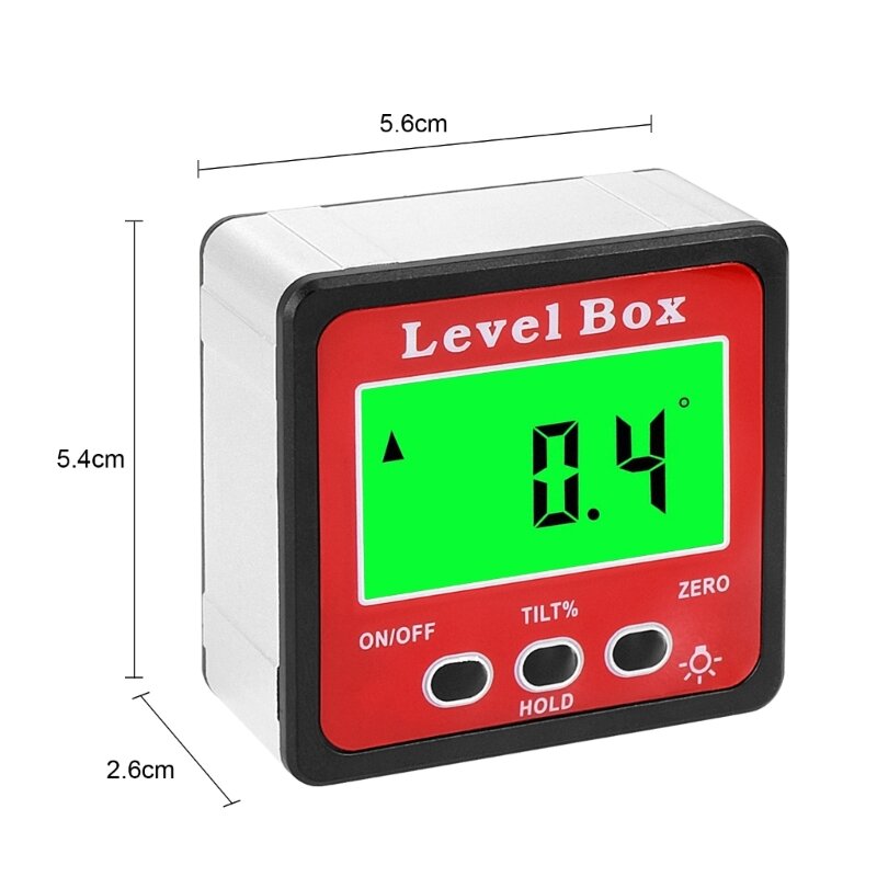 4x90° デジタル傾斜計角度分度器バックライト分度器傾斜計