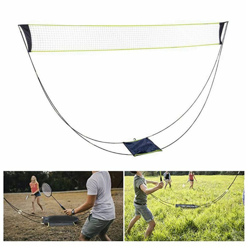 652F Badminton Tennis Net Stand Pole Net for Volleyball Beach Grass Outdoors