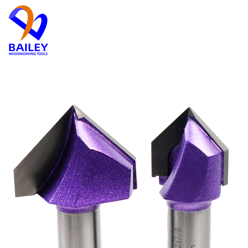 BAILEY 1PC 90°V Grooving Bit 1/2 Woodworking Milling Cutter For Wood 6.35mm Shank