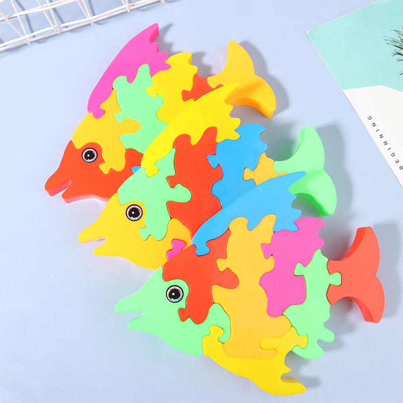 ปริศนาตัวต่อจิกซอว์รูปปลาหลากสีสำหรับนักเรียนของเล่นปริศนารูปปลาทำมือสำหรับเป็นของขวัญให้เด็ก