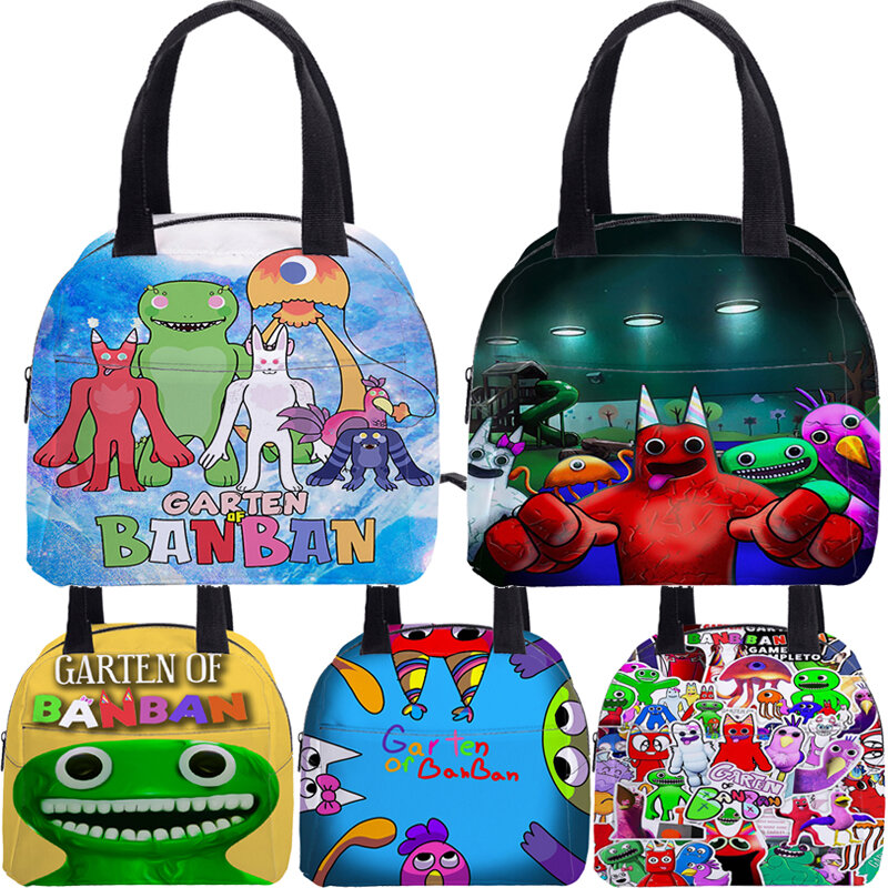 BanBan 2 게임 보온 도시락 상자, 어린이를 위한 단열 파우치, 어린이 학교 간식 컨테이너 핸드백 쿨러 가방