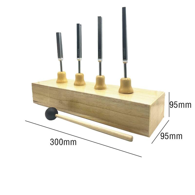 4 Pieces Testing Tuning Fork Tuner Device Repair Tone Tool for Yoga Professional Tuner Forks with Mallet for Singing Practice