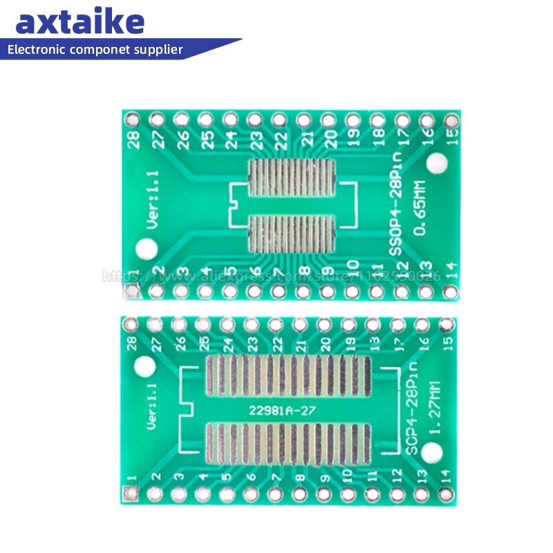 10PCS TSSOP28 SSOP28 SOP-28 SOP28 to DIP28 Transfer Board DIP Pin Board Pitch IC Adapter plate Conversion board 0.65/1.27mm