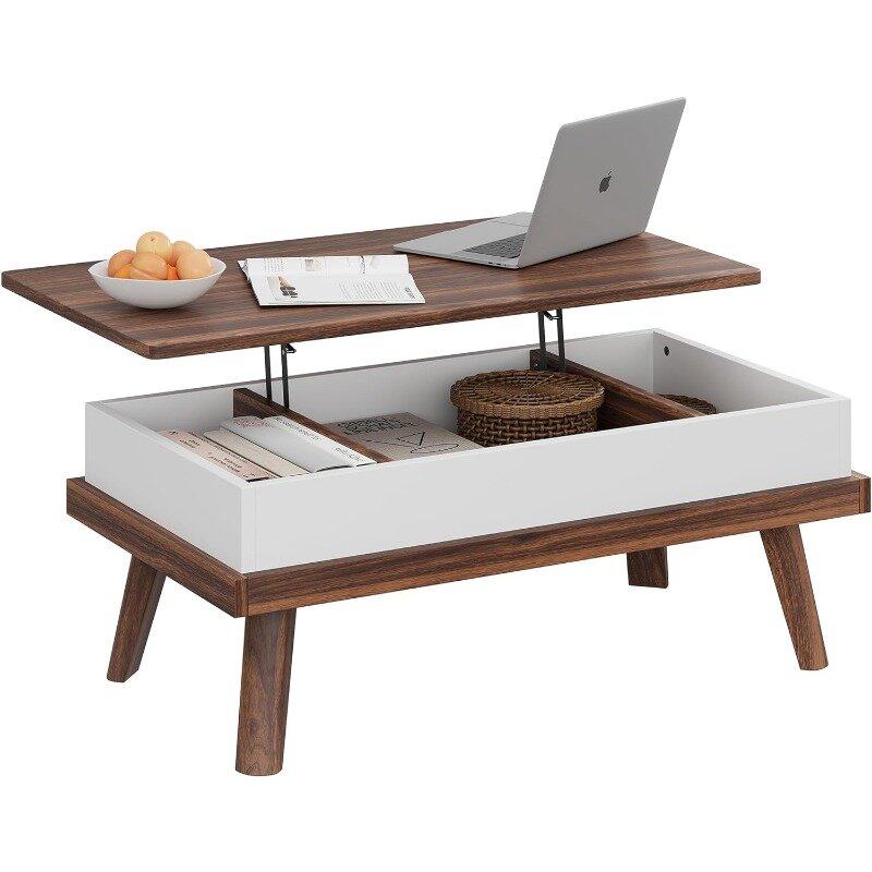Table basse en bois avec compartiment GNE, meuble à café élévateur, table basse pour salon, salle de réception