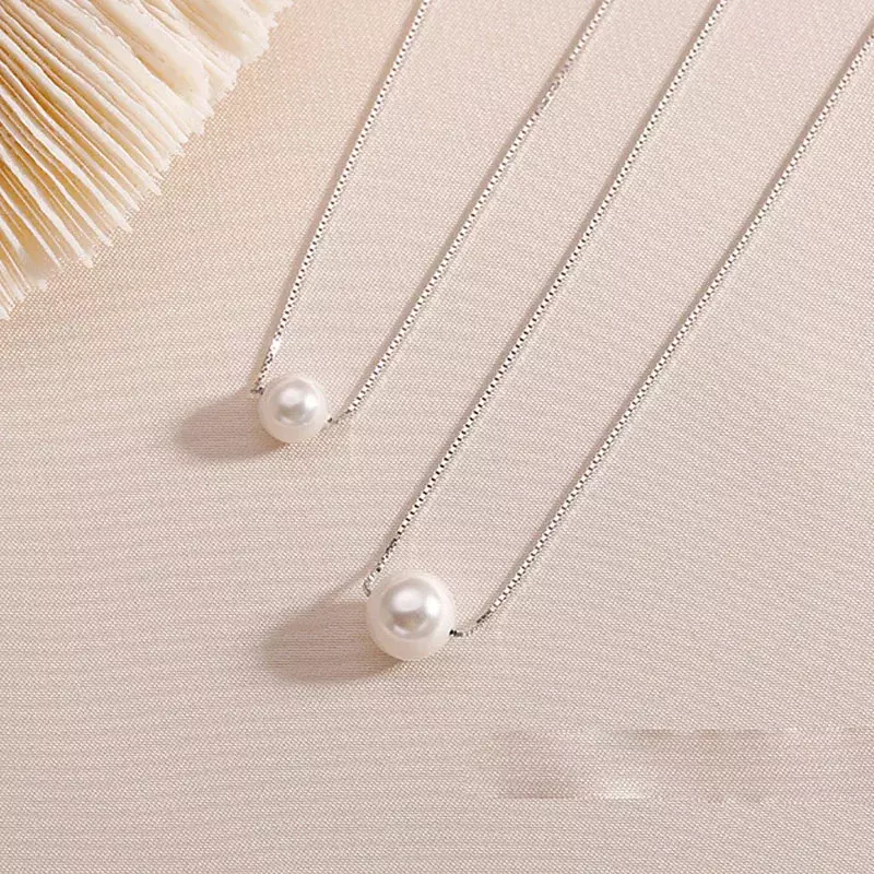 925 Sterling Silver Fashion elegante collana di perle ciondolo per le donne ragazze gioielli festa di fidanzamento di nozze accessori quotidiani