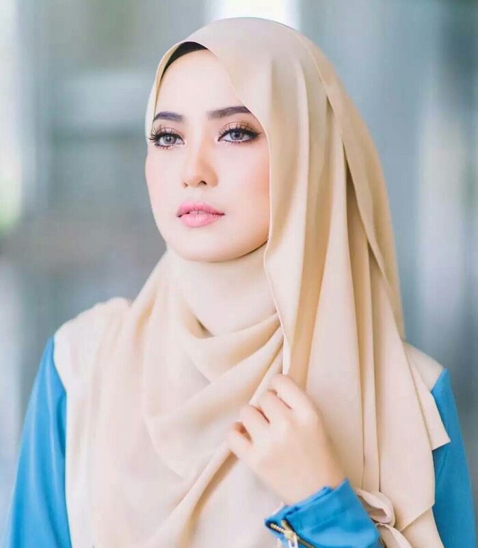 72*175Cm Syal Sifon Gelembung Polos Wanita Syal Pembungkus Kerudung Ikat Kepala Muslim Syal Jilbab Malaysia Syal Pembungkus Ikat Kepala