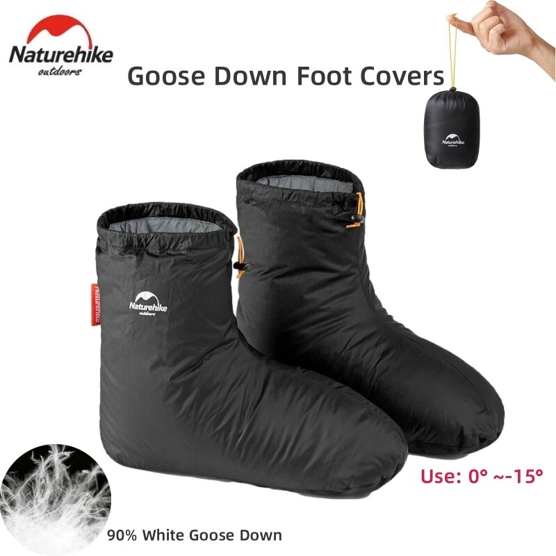 Naturehike-cubiertas de zapatos de plumón 700FP de ganso blanco para acampar en interiores, cubierta de pies cálidos Unisex de invierno, impermeable, a prueba de viento, para mantener el calor, 90%