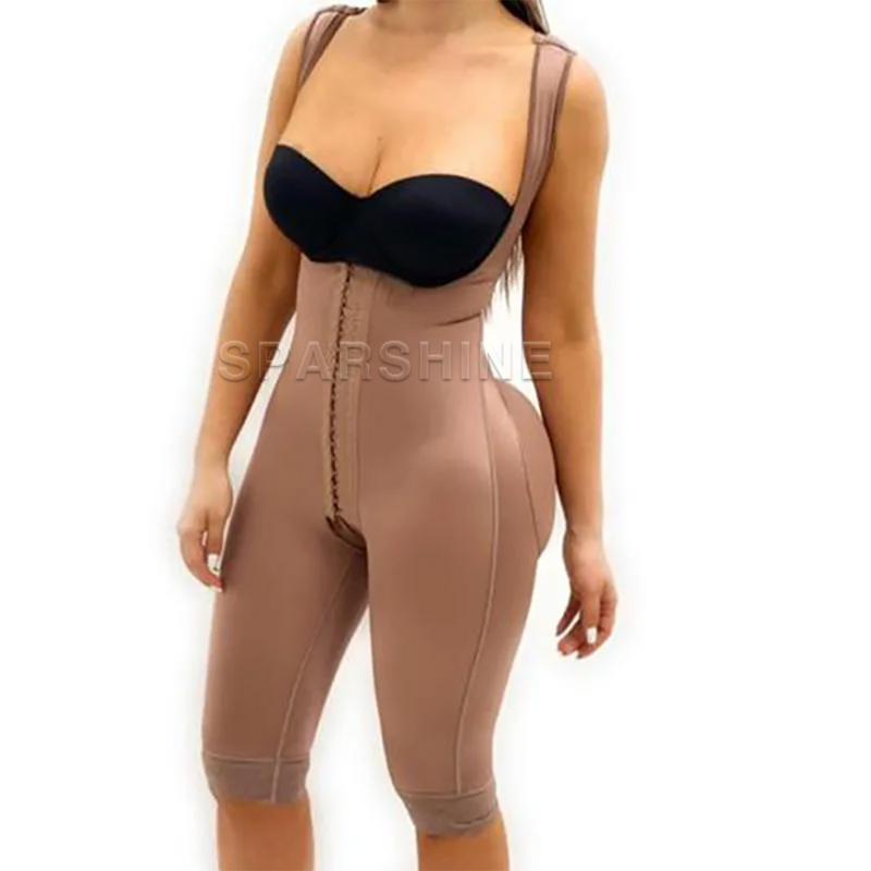 Fajas Colombianas Bodysuit de alta compressão, controle abdominal, Bodysuit emagrecedor com instrutor dianteiro da cintura do gancho-olho, Butt Lifter Shapewear