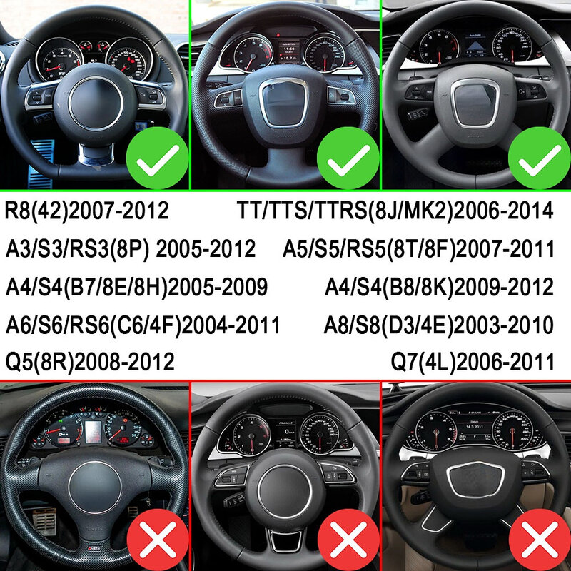 Pás de extensão Shifters de volante, Estilo do carro, Audi A4 B8 A3 8P S3 A5 A6 S6 C6 Q5 A8 R8 TTS MK2 8J Avant DSG, 2pcs