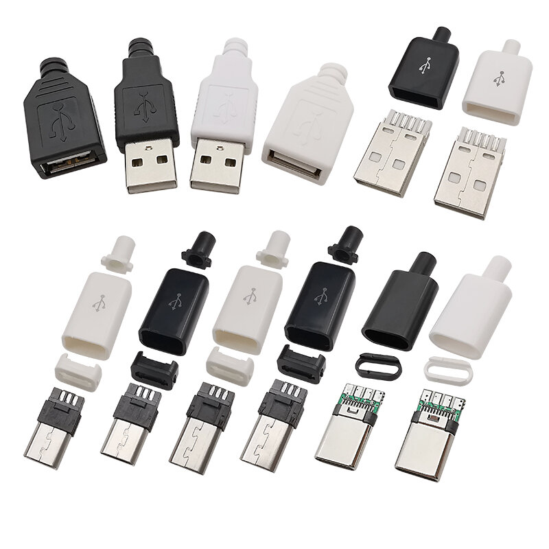 10 Stück USB-Steck verbinder Typ C / Micro / USB 2,0 Typ A Stecker Buchse Adapter DIY Löten Reparatur daten Ladestecker buchse