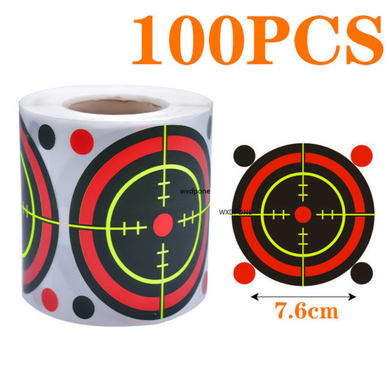 Stiker 100 Lembar Target Memerciki Percikan Amp Reaktif Per Rol 7.50Cm Warna Perekat Benturan (Mata Peluru)