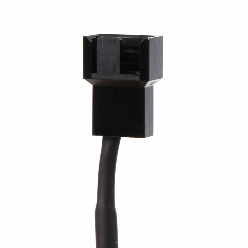 22AWG USB 2.0 A a 3 / 4 pinos PWM 5V adaptador alimentação ventilador com manga USB, preto