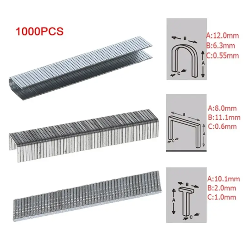 1000Pcs U/ Door /T Shaped Nail Shaped Stapler For Wood Furniture Household Use Decorating Furniture, Floors, Wall Panels, Doors