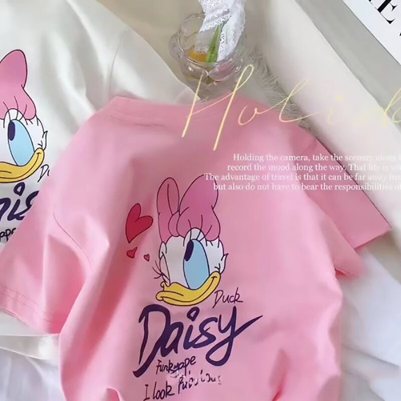 Disney Baby Girls Clothes 2022 Summer Girls t-shirt a maniche corte Cartoon topolino Minnie Cotton Print Baby Top Girl Clothes