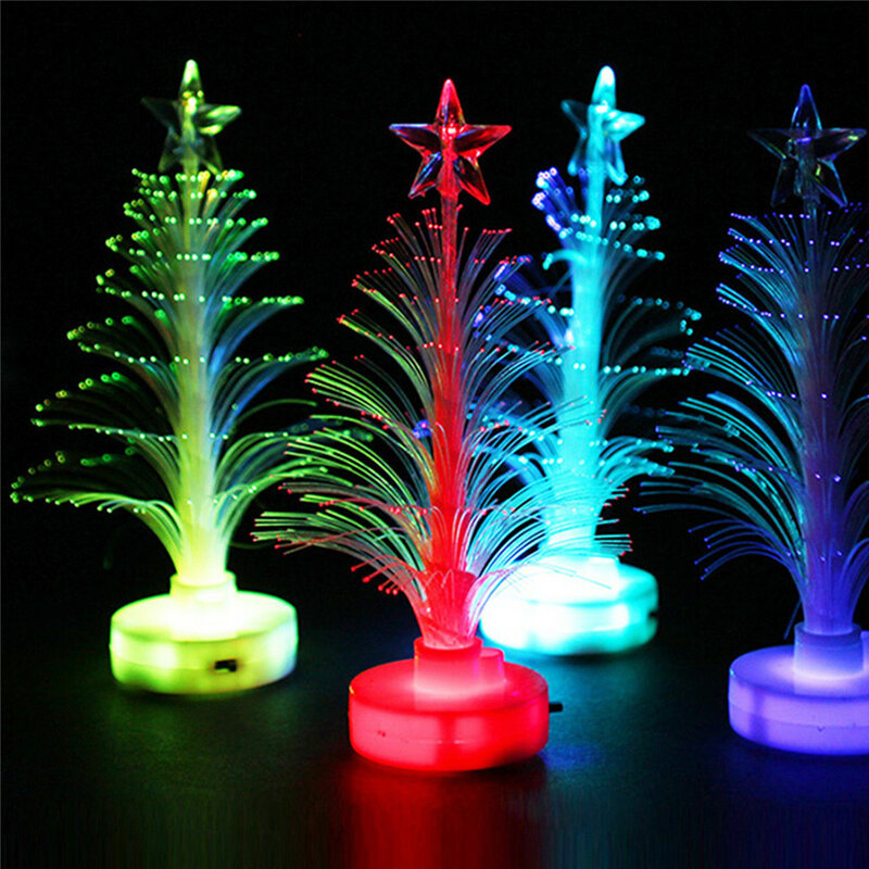 Kleurrijke Led Glasvezel Nachtlampje Kerstboom Lamp Kinderen Kerstcadeau