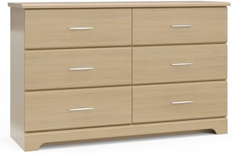 Storkcraft Brookside 6 Drawer Double Dresser (Driftwood) – GREENGUARD Gold Certified, Dresser For Nursery, 6 Drawer Dresser