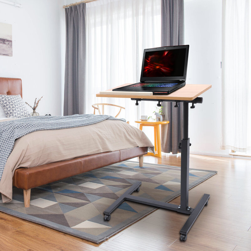 Escritorio de ordenador portátil de altura ajustable de alta calidad, carrito rodante sobre la cama, soporte de mesa de Hospital