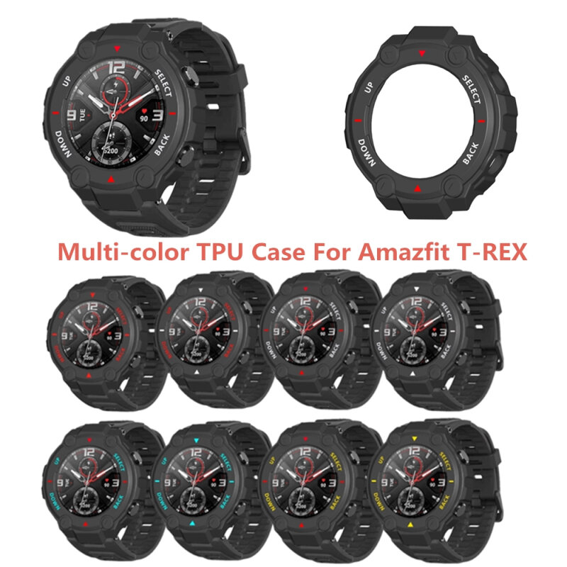 Smart Accessories Protective Shell Dustproof For Amazfit T-rex Case Protective Cover Anti-drop Watch Case Tpu