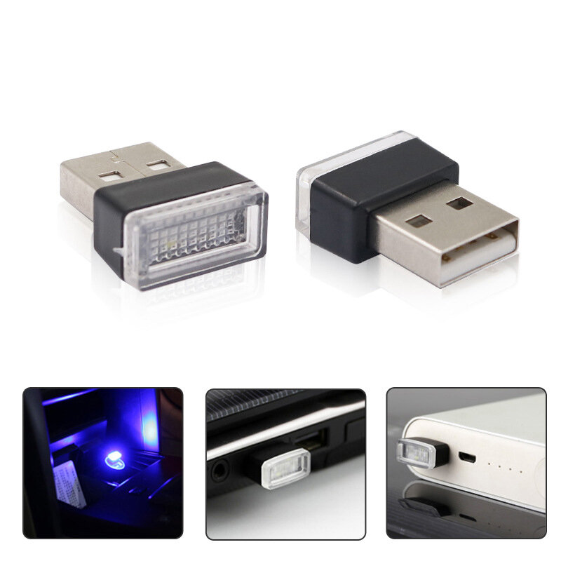 Mini USB LED Car Interior Light, Auto Atmosfera Luz de Neon, Decoração Plug and Play, Lâmpada Ambiente, Car-Styling, Novo, 2024