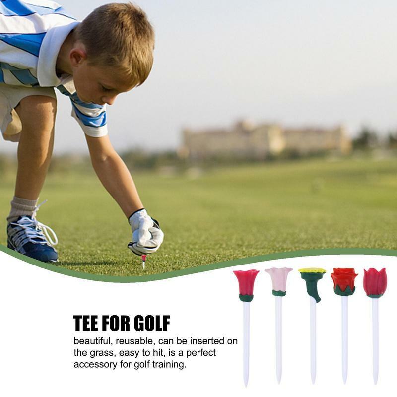 Tee De Golfe De Borracha Reciclável, Flower Shape Design, Tall Golf Tees, Reduzir Lado, Spinning e Fricção, Golfe Profissional