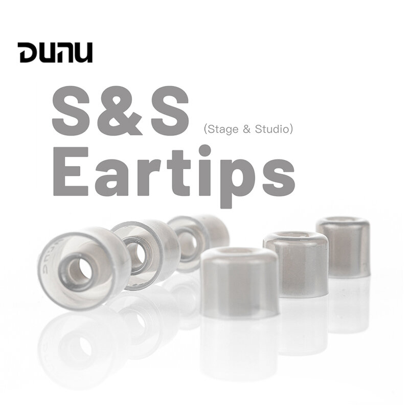 DUNU S-Stage e Studio Silicone Ear Tips, Eartips para diâmetro do bocal de 4 a 5.5mm, 3 pares