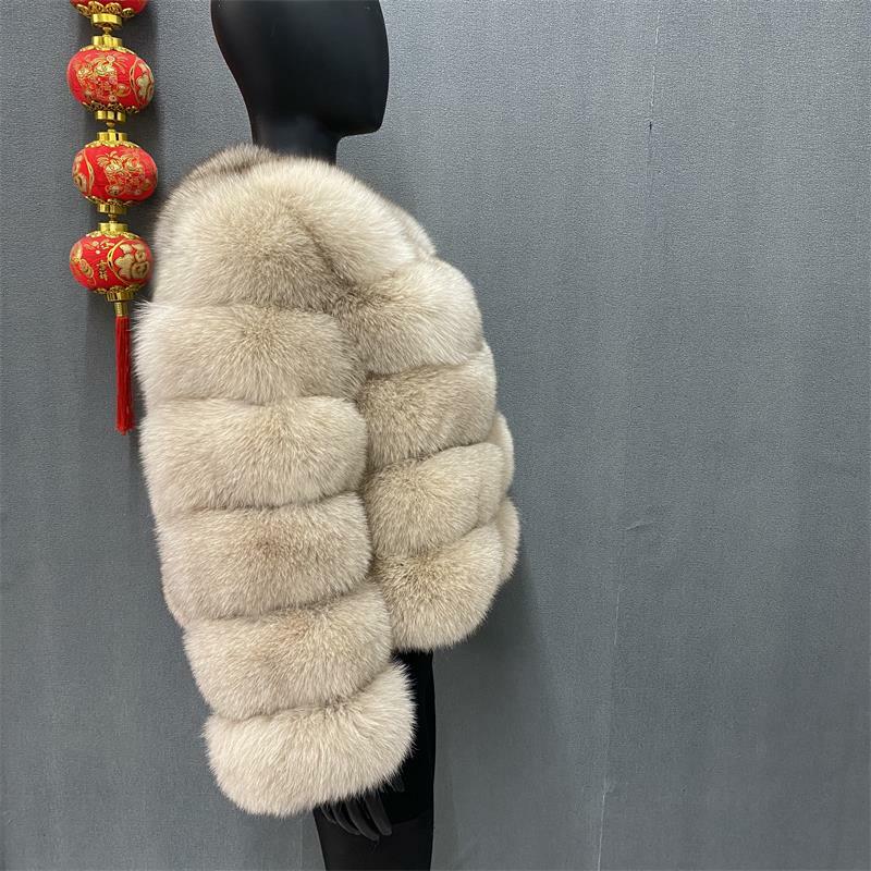 Styl płaszcz z prawdziwego futra 100% kurtka z naturalnego futra damski ciepła skórzana zimowy futro z lisa wysokiej jakości futrzana kamizelka darmowa wysyłka