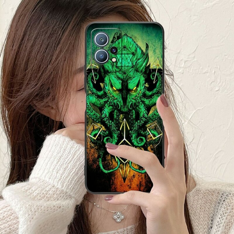 Fashion Cthulhu Mobile Cell Phone Case for Huawei P60 P50 P40 P30 P20 P10 P9 P8 Pro Lite Plus Black Soft Phone Cover Funda