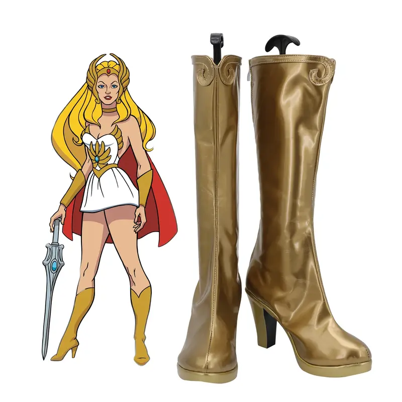 She-Ra: księżniczka mocy She-Ra Cosplay buty złote buty buty na wysokim obcasie wykonane na zamówienie