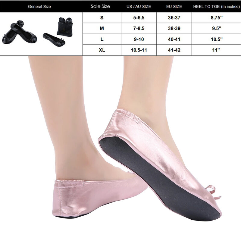 Sepatu flat balet lipat portabel, sepatu flat balet, sepatu lipat untuk pesta pernikahan, sepatu Prom, sepatu balerina