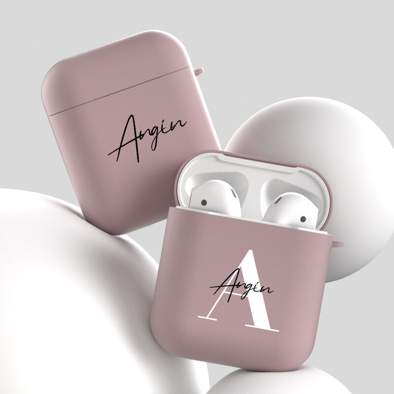 Soft Silicone fone de ouvido para Airpods, texto personalizado nome personalizado, capa bonito para Airpods 1, 2, 3 Pro, 2, Love Heart