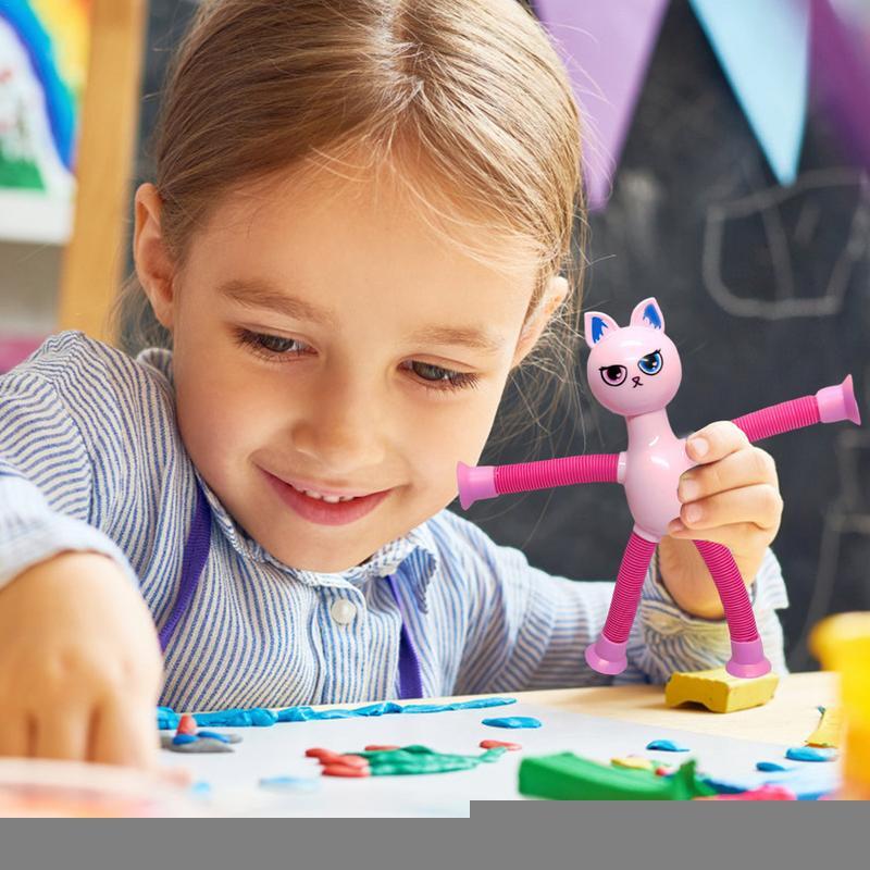 Funny Animal Fidget Tubes para crianças, brinquedo sensorial, Stretch Tube, brinquedos para meninos e meninas, casa e escritório