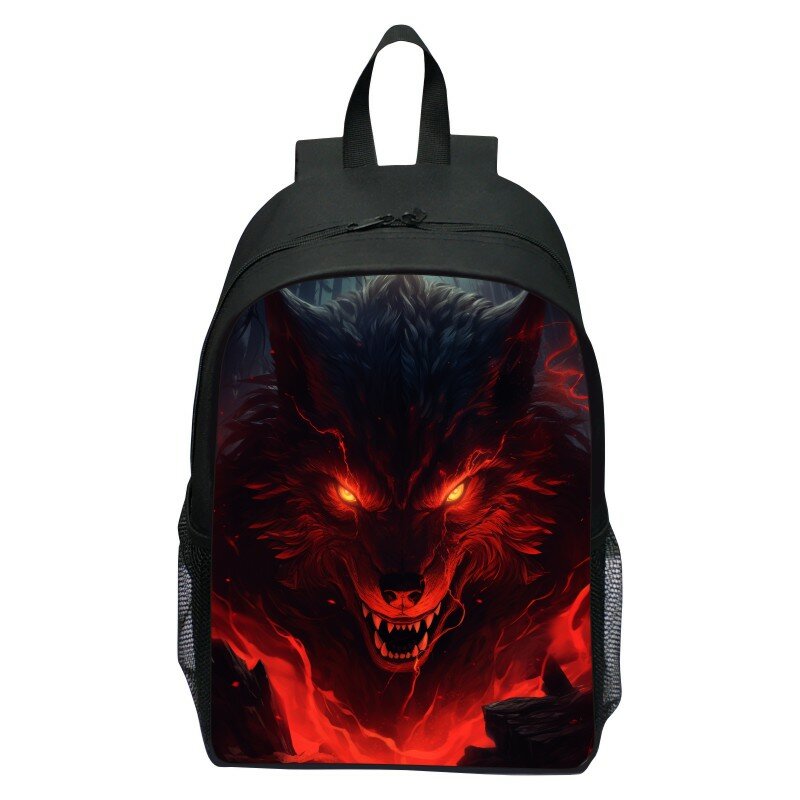 Ferocious Wolf tas punggung anak laki-laki, tas sekolah motif Spider King kapasitas besar tas bepergian remaja