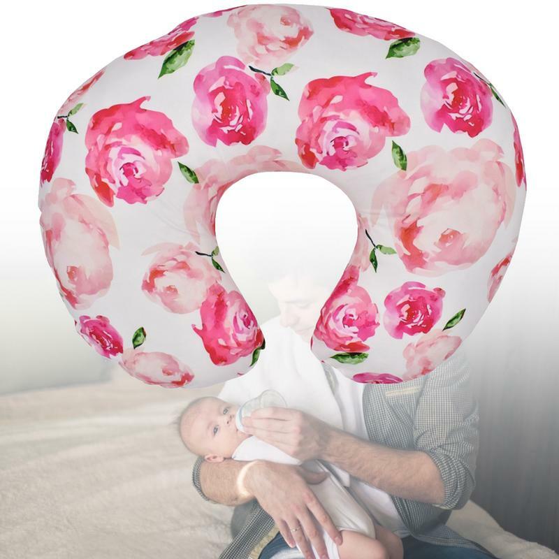 Nursing Pillowcase Flower Pillow For Newborn Girl Breastfeeding Pillow Slipcover For Baby Girls Soft Snug Fits On Newborn